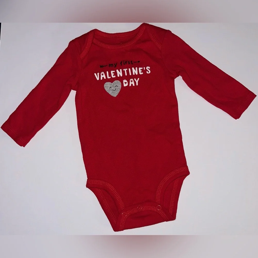Carter's Just One You My First Valentine Long‎ Sleeve Bodysuit Size 3mo
